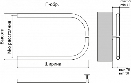 Эконом П-обр AISI 32х2 500х500 Полотенцесушитель  TERMINUS Химки - фото 3