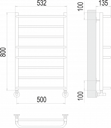 Евромикс П8 500х800 Полотенцесушитель  TERMINUS Химки - фото 3