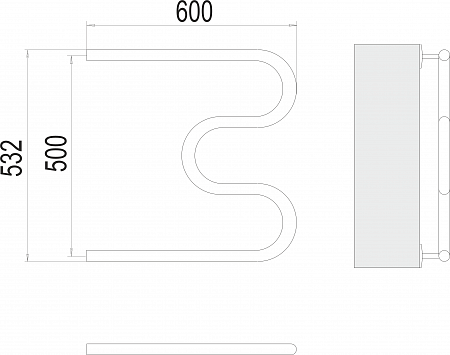 М-обр AISI 32х2 500х600 Полотенцесушитель  TERMINUS Химки - фото 3