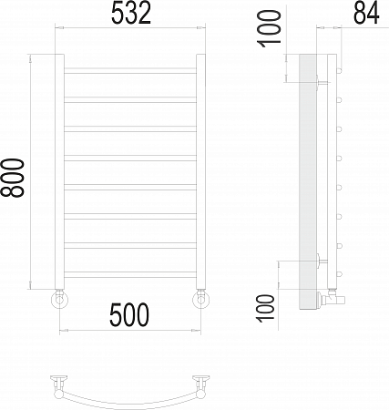 Классик П8 500х800 Полотенцесушитель  TERMINUS Химки - фото 3