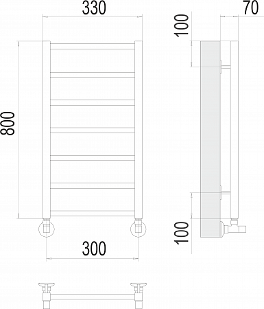 Контур П7 300х800 Полотенцесушитель  TERMINUS Химки - фото 3