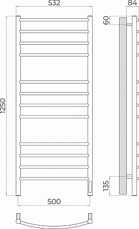 Классик П12 500х1250 Электро (quick touch) Полотенцесушитель TERMINUS Химки - фото 3