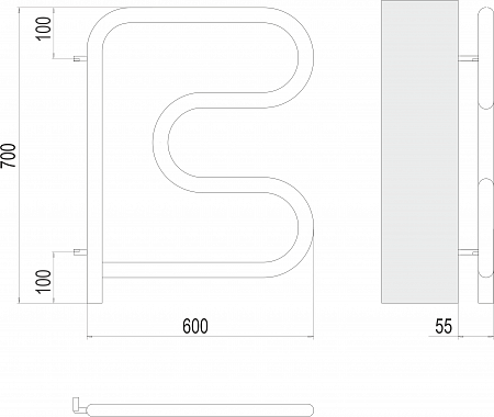 Электро 25 F-обр 600х600 поворотный Полотенцесушитель TERMINUS Химки - фото 3