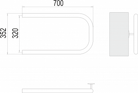 П-обр AISI 32х2 320х700 Полотенцесушитель  TERMINUS Химки - фото 3