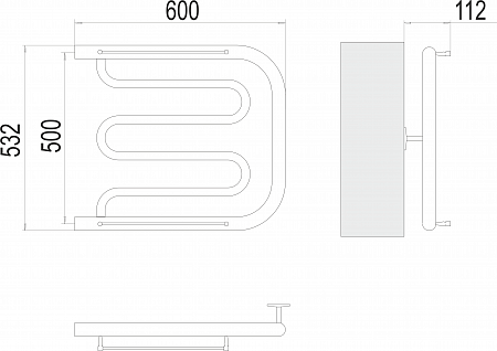 Фокстрот БШ 500х600 Полотенцесушитель   TERMINUS Химки - фото 3