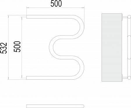 М-обр AISI 32х2 500х500 Полотенцесушитель  TERMINUS Химки - фото 3