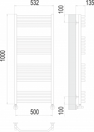 Виктория П20 500х1000 Полотенцесушитель  TERMINUS Химки - фото 3