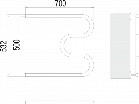 М-обр AISI 32х2 500х700 Полотенцесушитель  TERMINUS Химки - фото 3