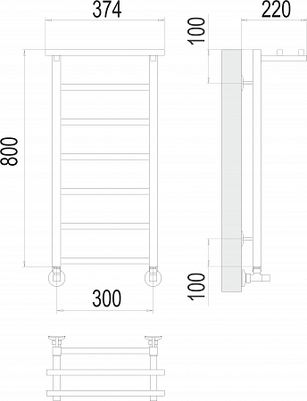 Контур с/п П7 300х800 Полотенцесушитель  TERMINUS Химки - фото 3