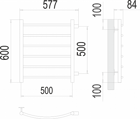 Классик П6 500х600 бп500 Полотенцесушитель  TERMINUS Химки - фото 3