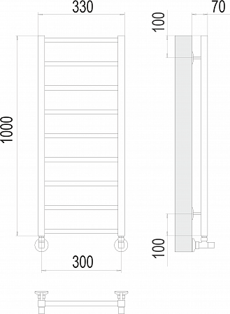 Контур П9 300х1000 Полотенцесушитель  TERMINUS Химки - фото 3