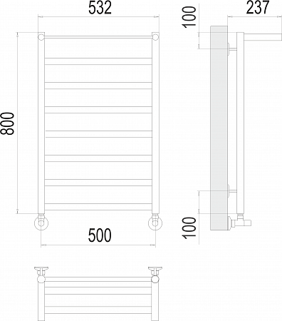 Хендрикс П8 500х800 Полотенцесушитель  TERMINUS Химки - фото 3