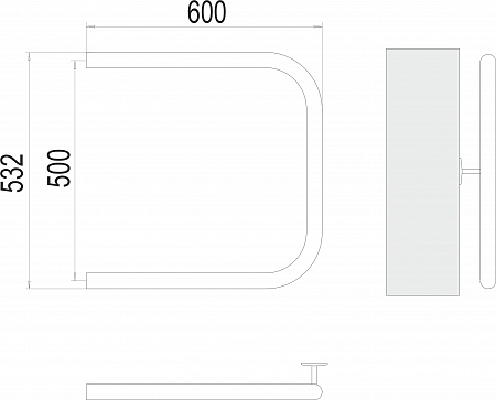 П-обр AISI 32х2 500х600 Полотенцесушитель  TERMINUS Химки - фото 3