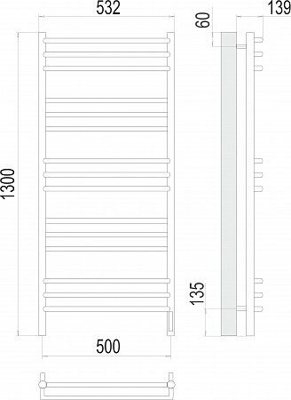 Прато П15 500х1300 электро (sensor quick touch) Полотенцесушитель  TERMINUS Химки - фото 3