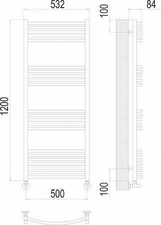 Классик П22 500х1200 Полотенцесушитель  TERMINUS Химки - фото 3