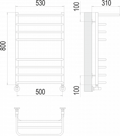 Арктур П8 500х800 Полотенцесушитель  TERMINUS Химки - фото 3