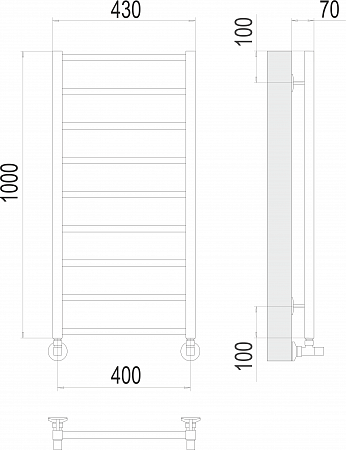 Контур П9 400х1000 Полотенцесушитель  TERMINUS Химки - фото 3