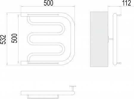 Фокстрот БШ 500х500 Полотенцесушитель  TERMINUS Химки - фото 3